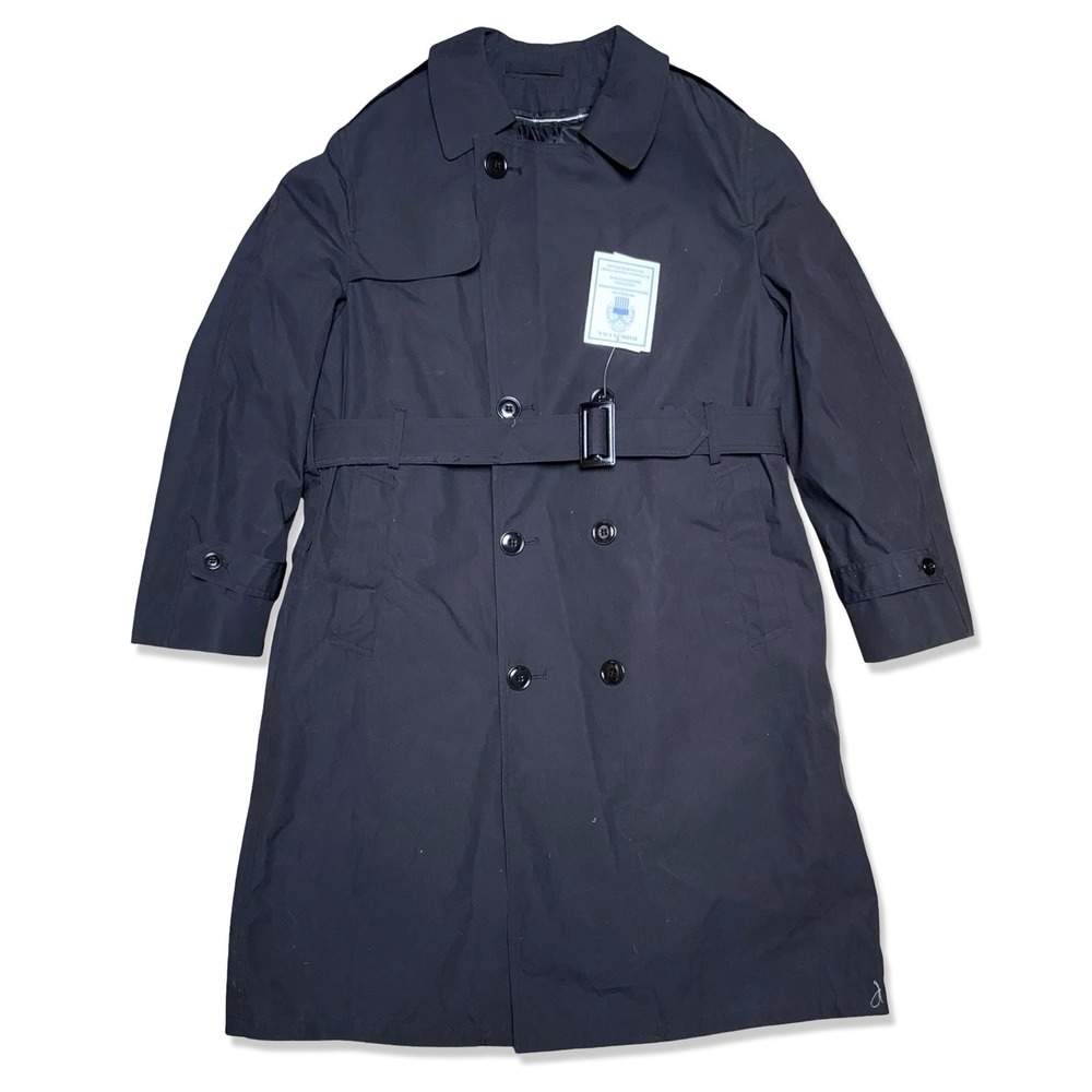 DLA US DSCP Military American Apparel Garrison Collection Trench Coat 42S Black